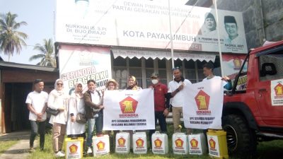 Antisipasi Penyebaran Covid 19, Gerindra Payakumbuh Lakukan penyemprotan