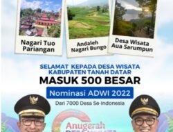 Tiga Desa Wisata di Tanah Datar Masuk Nominasi ADWI Nasional