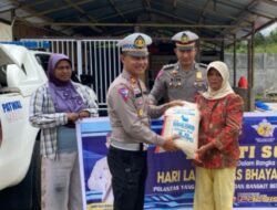 Satlantas Polres Tanah Datar Adakan Bakti Sosial untuk Masyarakat Kurang Mampu