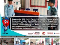Kunjungi Rutan Sawahlunto, Kakanwil Kemenkumham Sumbar Disambut Baik Oleh Karutan Dadang