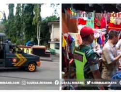 Jaga Situasi Kamtibmas Aman dan Kondusif, Polsek Sawahlunto Bersama Koramil 01 Sawahlunto Patroli Bersama