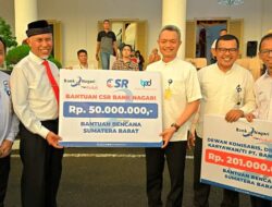 Bank Nagari Berikan Bantuan Sebesar Rp.251 Juta untuk Korban Bencana Banjir Lahar Dingin