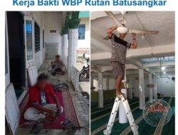 WBP Rutan Batusangkar Kerja Bakti Bersihkan Mesjid Taqwa