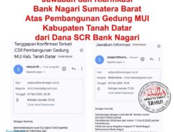 Jawaban dan Klarifikasi PT.Bank Nagari atas Pembangunan Gedung MUI Tanah Datar