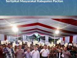 Lampaui Target Penyelesaian PTSL, Menko AHY dan Wamen Ossy Serahkan Langsung Sertipikat Masyarakat Kabupaten Pacitan