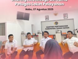 Persiapkan Layanan Peralihan Elektronik, Kantor Pertanahan Tanah Datar Gelar Sharing Knowledge di Loket Pelayanan