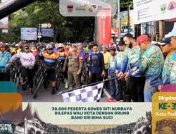 30.000 Peserta Gowes Siti Nurbaya Dilepas Wali Kota Dengan Drum Band KRI Bima Suci