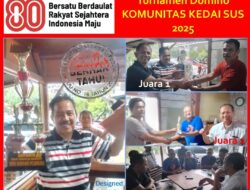 Peringati HUT RI, Komunitas Kadai Sus Gelar Pertandingan Domino Memperebutkan Piala Bergilir Erick Hamdani Dt. Ambasa