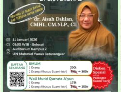 Qurrata A’yun Batusangkar Hadirkan Pakar Neuro-Parenting Nasional dr.Aisah Dahlan, CMHt., CM.NLP., CIH