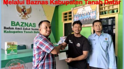 Jamaah Mushalla Nurul Ikhlas Salurkan Donasi Korban Bencana Melalui Baznas Tanah Datar
