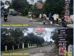 Minim Perhatian Pemerintah, Komunitas Kopasus Perbaiki Jalan Berlobang di Dobok