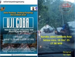 Uji Coba Hari Pertama Jalur Padang – Padang Panjang via Lembah Anai Berjalan Lancar