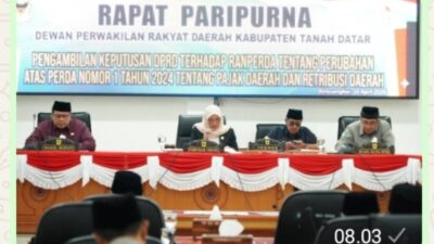 Rapat Paripurna DPRD, Ranperda Pajak Daerah dan Retribusi Daerah Disetujui Jadi Perda