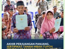 Akhir Perjuangan Panjang, Sertipikat Tanah Mbah Tupon Kembali ke Tangan yang Berhak