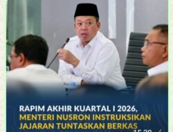 Rapim Akhir Kuartal I 2026, Menteri Nusron Instruksikan Jajaran Tuntaskan Berkas Layanan Pertanahan