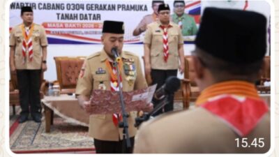 Audy Joinaldy Lantik Pengurus Kwarcab Pramuka Tanah Datar