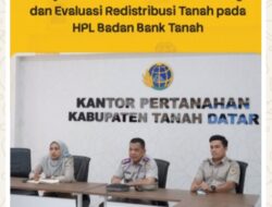 Kantor BPN Tanah Datar Ikuti Rapat Monev Pelaksanaan Redistribusi Tanah Bersama Sekjend Kementerian ATR/BPN