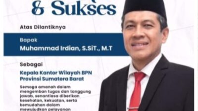 Kepala Kantor Pertanahan Kab Tanah Datar Ucapkan Selamat Kepada Kanwil BPN Sumbar yang Baru