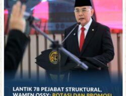 Lantik 78 Pejabat Struktural, Wamen Ossy: Rotasi dan Promosi Jabatan Bentuk Birokrat yang Adaptif
