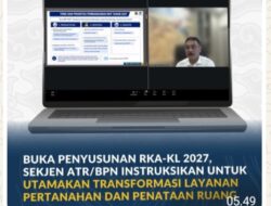 Buka Penyusunan RKA-KL 2027, Sekjen ATR/BPN Instruksikan untuk Utamakan Transformasi Layanan Pertanahan dan Penataan Ruang