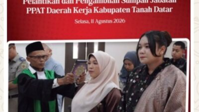 Kantor BPN Tanah Datar Lantik PPAT Wilayah Kerja Tanah Datar