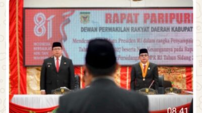 Dengarkan Pidato Presiden RI, Wabup Hadiri Rapat Paripurna DPRD Tanah Datar
