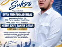 Evan Muhammad Rizal Terpilih Menjadi Ketua KNPI Tanah Datar, Richi Aprian Ucapkan Selamat