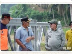 Bupati Eka Tinjau Progres Pembangunan Jembatan Bailey Tanjung Anau
