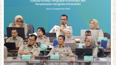 Kantor Pertanahan Kab. Tanah Datar Ikuti Monev Pengendalian dan Penanganan Sengketa Se-Sumbar